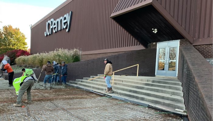Concrete is installed at JC Penney